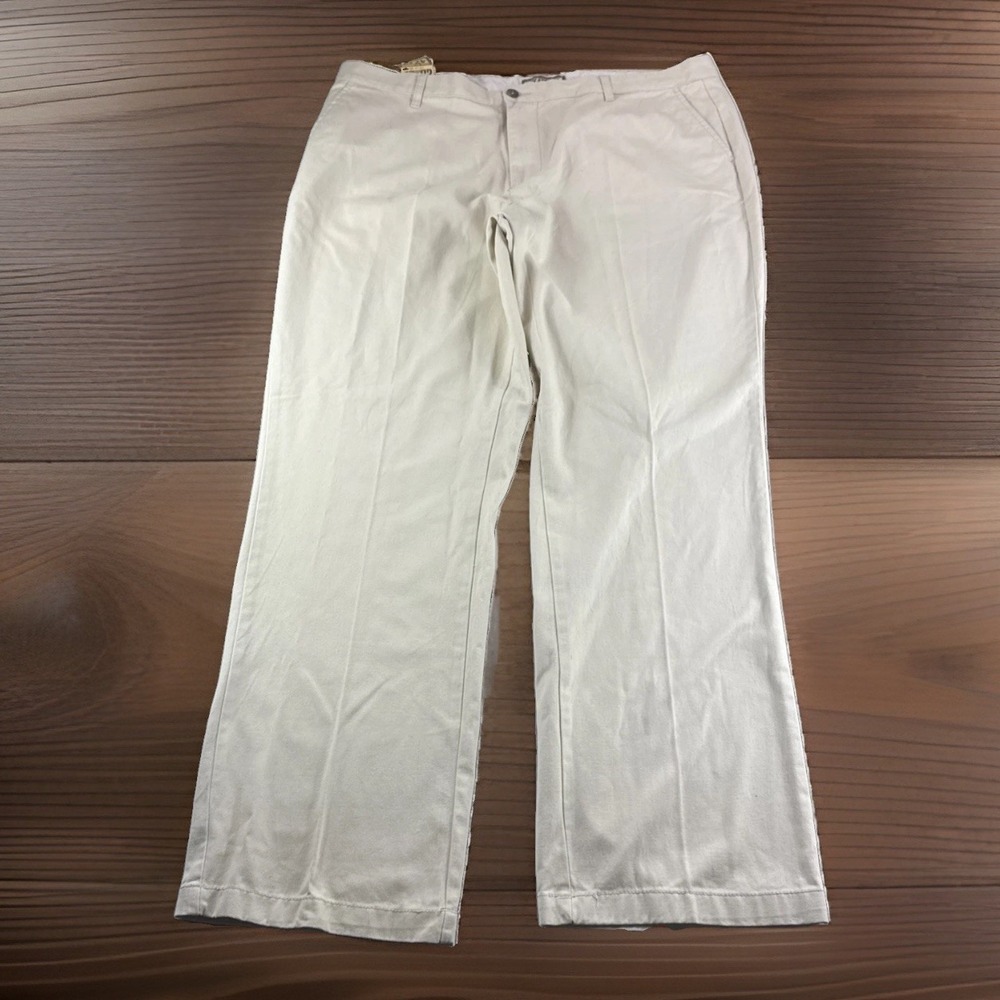 10W Apparel Khakis 42x32 Beige Straight Fit Pants Slacks Chinos Preppy NWD READ